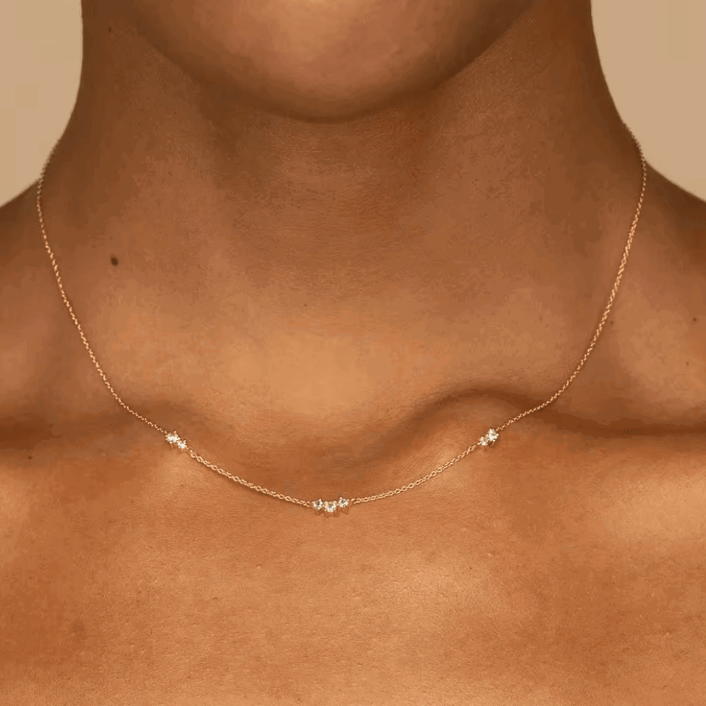 Seraphima Elegant Necklace with Seven Round Cut Cubic Zirconia Stones