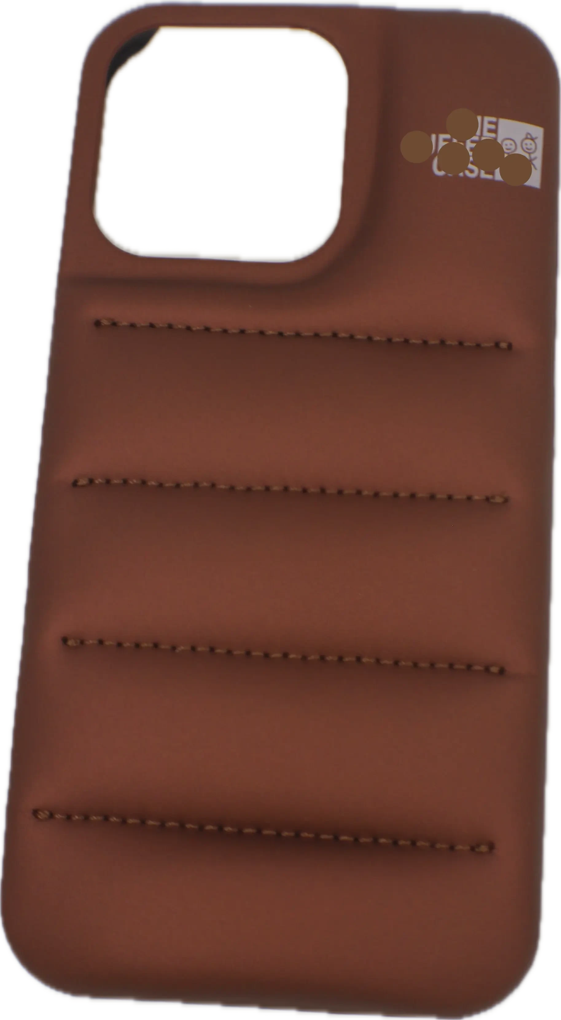 For iPhone phone case For Fashion Brand Down Jacket Phone Case For iPhone Coffee Copper Color