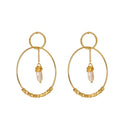 Pearl Double Hoop Earrings