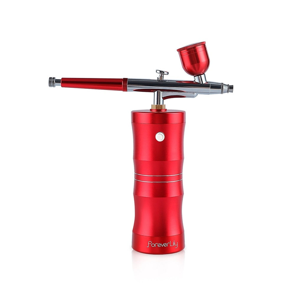 Foreverlily Mini Air Compressor Kit Air-Brush Paint Spray Gun Airbrush For Nail Art Tattoo Craft Cake Face Nano Fog Mist Sprayer