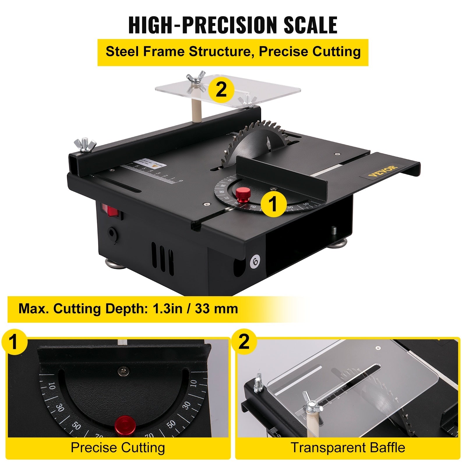 Mini Desktop Table Saw Kit - Adjustable Circular Cutter for DIY Crafting