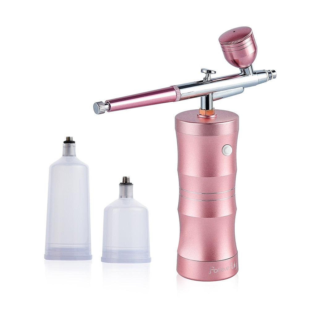 Foreverlily Mini Air Compressor Kit Air-Brush Paint Spray Gun Airbrush For Nail Art Tattoo Craft Cake Face Nano Fog Mist Sprayer