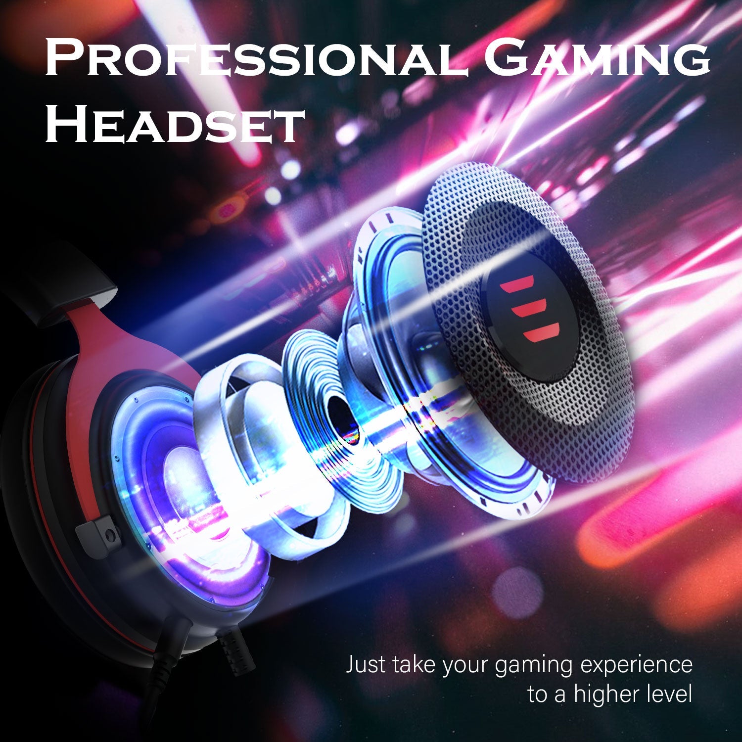 Professional Gaming Headset - Stereo Wired Game Headphones with Microphone for PS4, Smartphone, Xbox, and PC