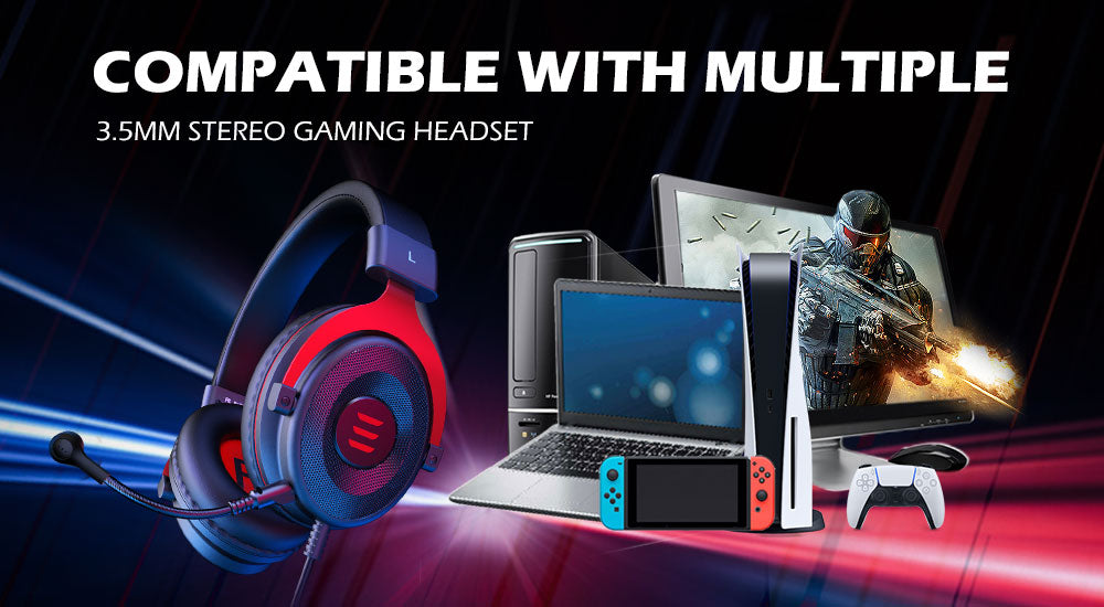 Professional Gaming Headset - Stereo Wired Game Headphones with Microphone for PS4, Smartphone, Xbox, and PC