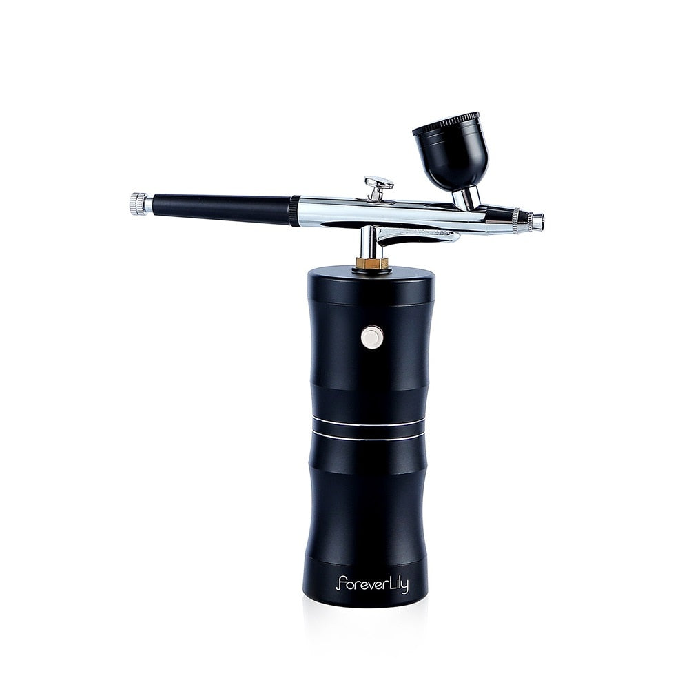 Foreverlily Mini Air Compressor Kit Air-Brush Paint Spray Gun Airbrush For Nail Art Tattoo Craft Cake Face Nano Fog Mist Sprayer