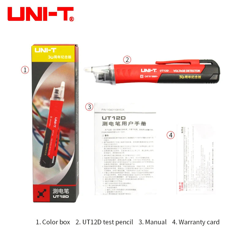 UNI-T UT12D UT12E UT12M Non Contact Voltage Detector Pen High and Low Dual Mode 1000V Electric Pencil Volt Tester