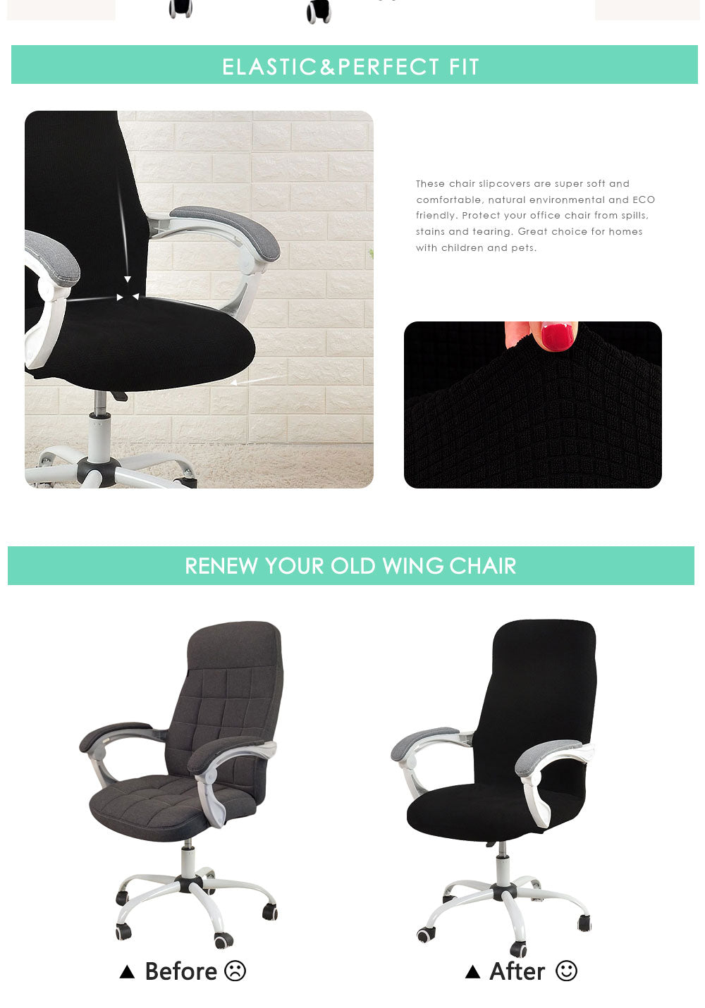 Water-Resistant Jacquard Office Chair Cover - Transform Your Office Chair with Style and Comfort!