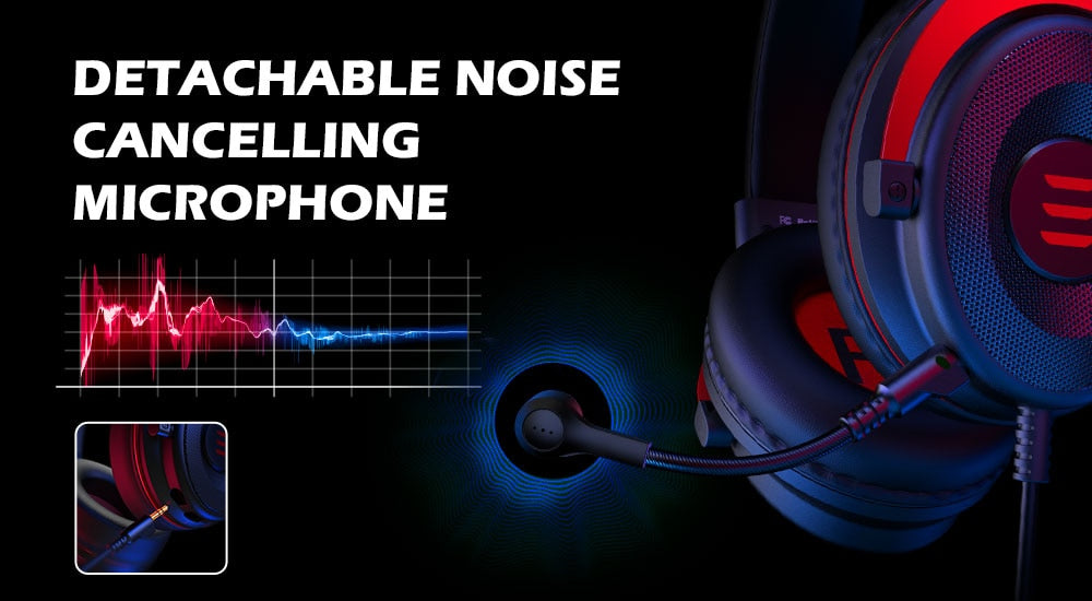 Professional Gaming Headset - Stereo Wired Game Headphones with Microphone for PS4, Smartphone, Xbox, and PC