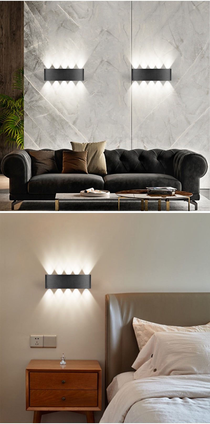 Contemporary LED Wall Lamp: Waterproof IP65, Ideal for Bathroom and Outdoor Lighting, Available in 4W, 6W, and 8W, Suitable for 110V and 220V Power Supply