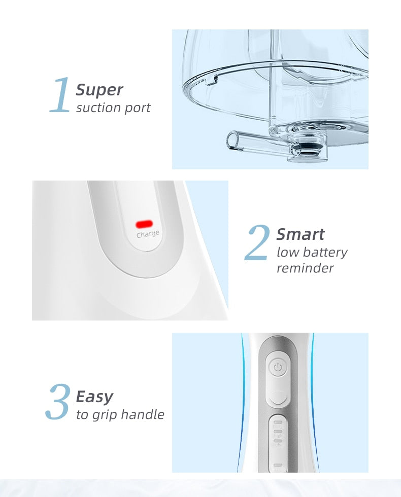 SEAGO Oral Dental Irrigator Portable Water Flosser USB Rechargeable Water Jet IPX7 Dental  200ML Water Tank