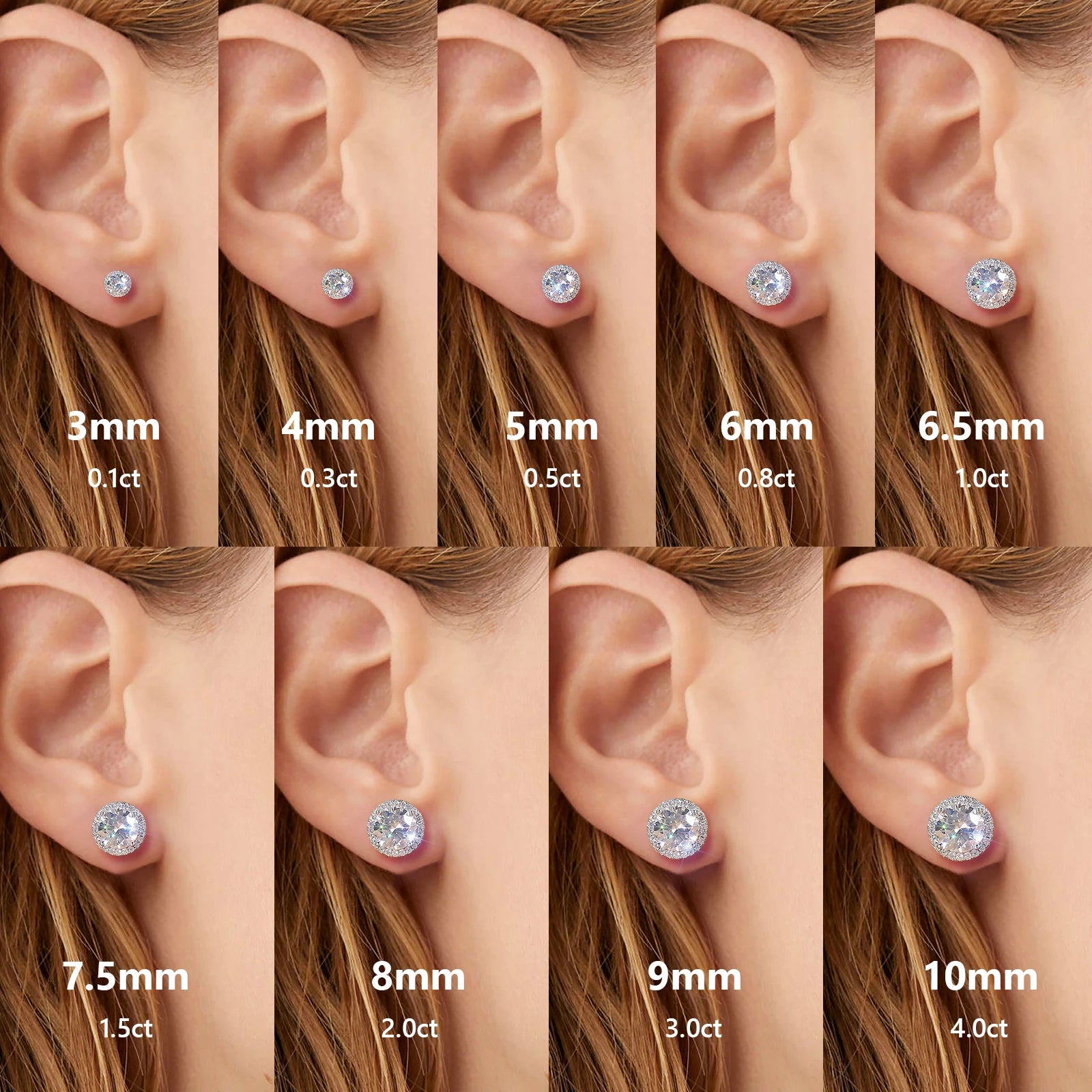 USA 3ct VVS Moissanite Earring Men Women Hip Hop Fine Jewelry Pass Diamond Tester 925 Sterling Silver Iced Out Diamond Earring