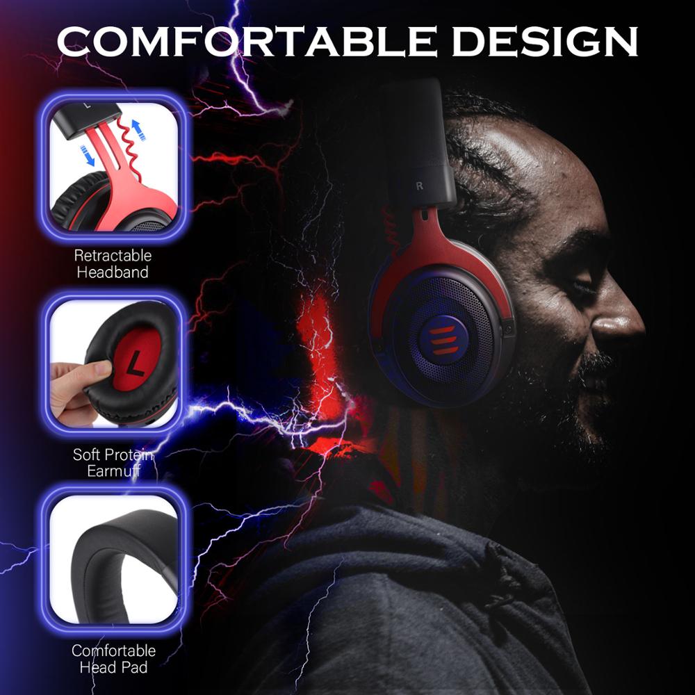 Professional Gaming Headset - Stereo Wired Game Headphones with Microphone for PS4, Smartphone, Xbox, and PC
