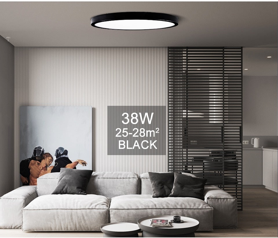Smart Ultrathin 20-Inch LED Ceiling Lamp: Large Bedroom Lighting Fixture for Modern Living Room