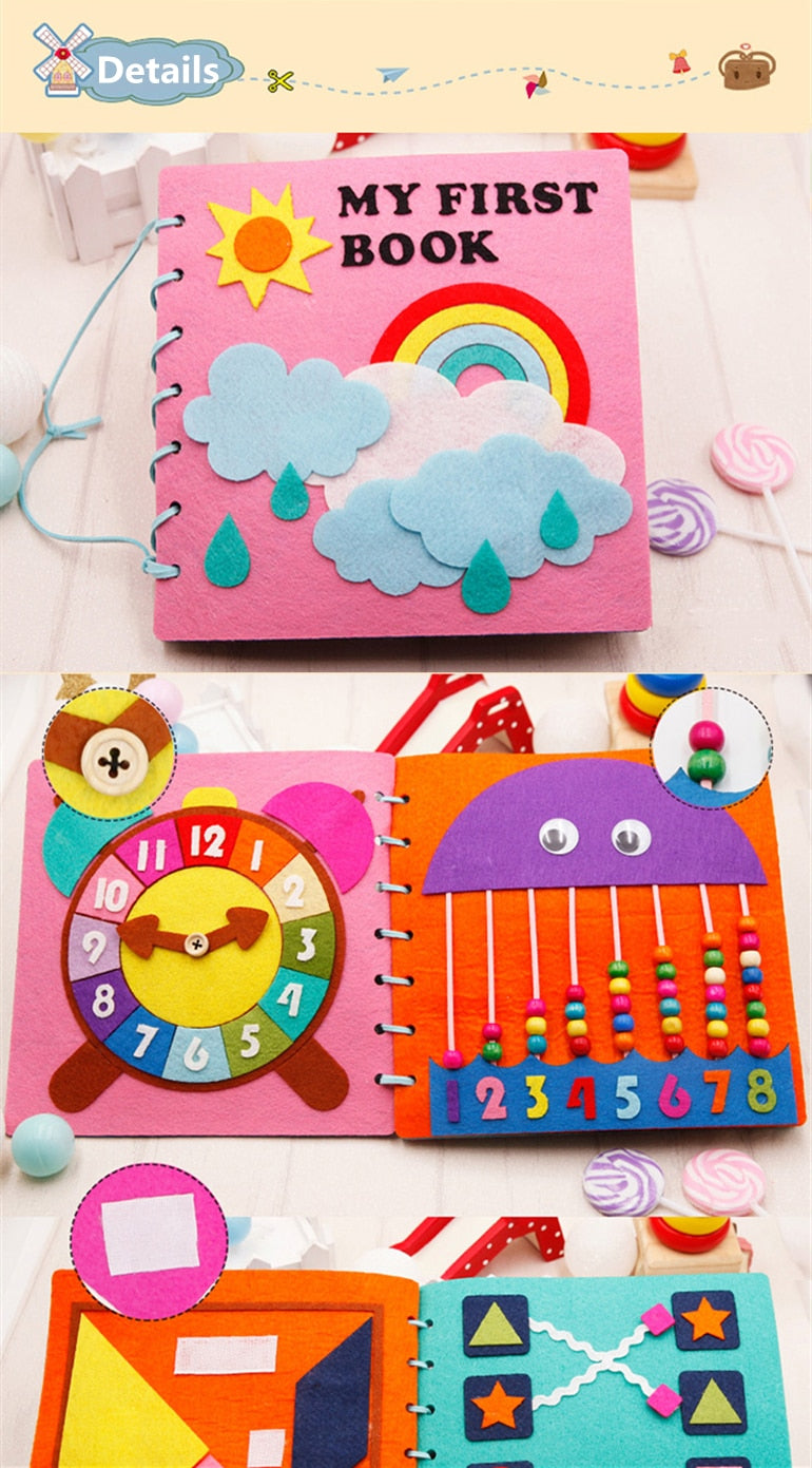 Cloth Book Toddler Montessori Toys DIY Craft Castle Rainbow  Handmade Book Busy Board Baby Early Learning Education Basic Life