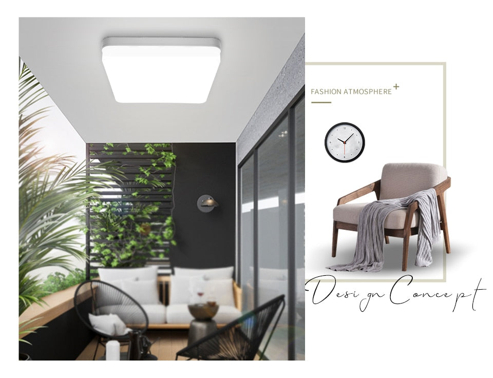 Square LED Ceiling Lamp - Bedroom Lighting in Neutral White, Cold White, and Warm White - 48W, 36W, 24W, 18W Options for Living Room Brilliance