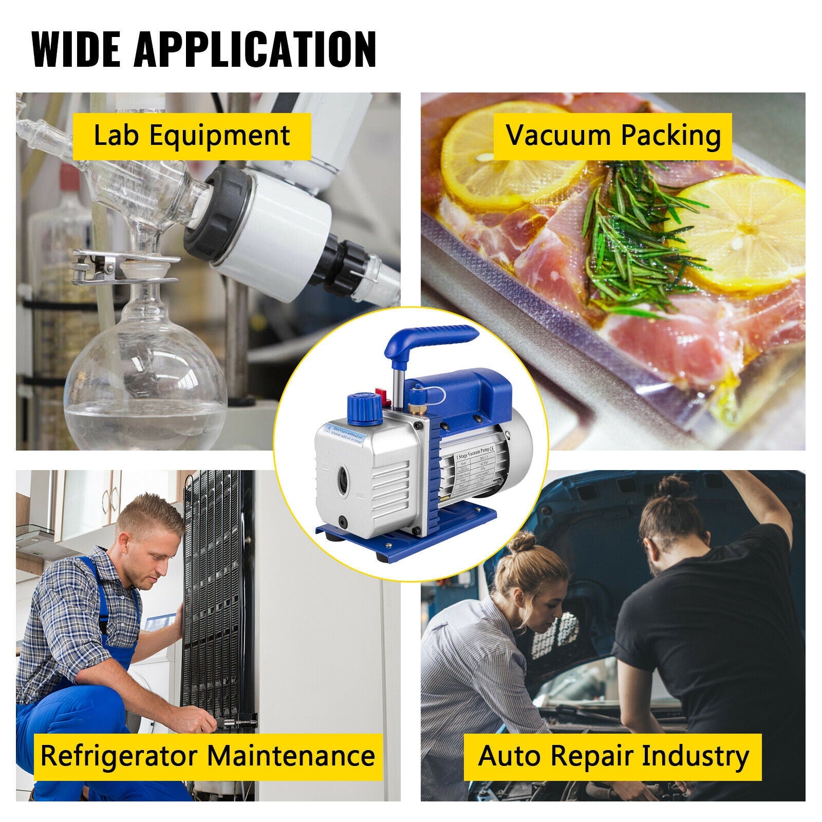 HVAC Refrigeration Vacuum Pump: 1-Stage, Choice of Manifold Gauge, 1.8-12CFM - Essential for Refrigerant Air Conditioning Maintenance
