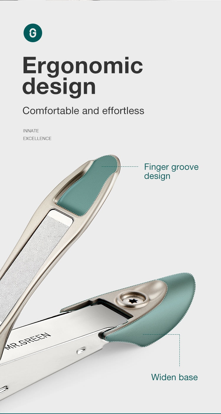 MR.GREEN Nail Clippers Stainless Steel Anti Splash Fingernail Cutter Manicure Tools Bionics Design Nail Trimmer Pedicure Scissor