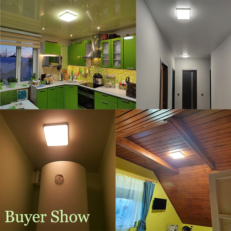 Square LED Ceiling Lamp - Bedroom Lighting in Neutral White, Cold White, and Warm White - 48W, 36W, 24W, 18W Options for Living Room Brilliance