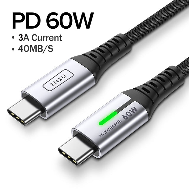INIU 100W USB C to USB Type C Cable PD 5A QC Fast Charging Phone Charger Cord For Samsung S23 iPad Pro MacBook Tablets LG Google