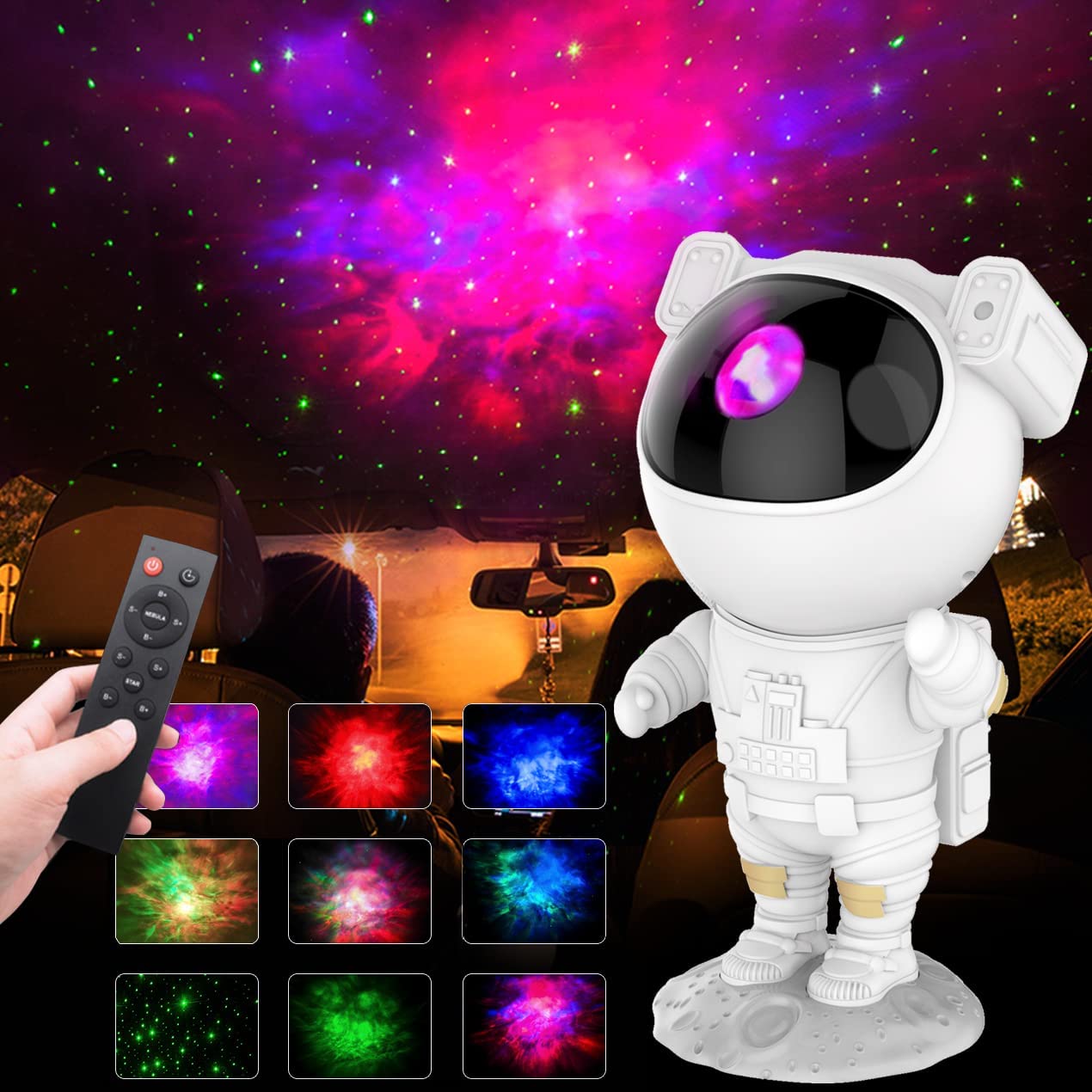 Kids Star Projector Night Light with Remote Control - 360° Adjustable Design for Enchanting Astronaut Nebula Galaxy Lighting, Perfect for Children and Adults