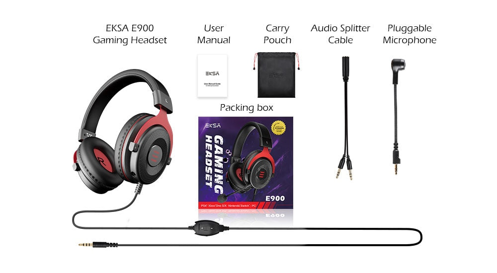Professional Gaming Headset - Stereo Wired Game Headphones with Microphone for PS4, Smartphone, Xbox, and PC