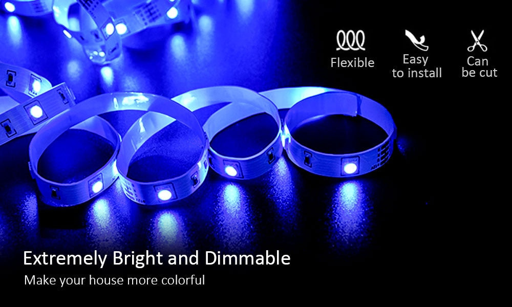 Vibrant DIY RGB LED Strip Light - Create a Stunning Ambiance with a Flexible 5050/SMD3535 Ribbon, Bluetooth Control, and DC 12V Power - Ideal for Christmas Decor and More