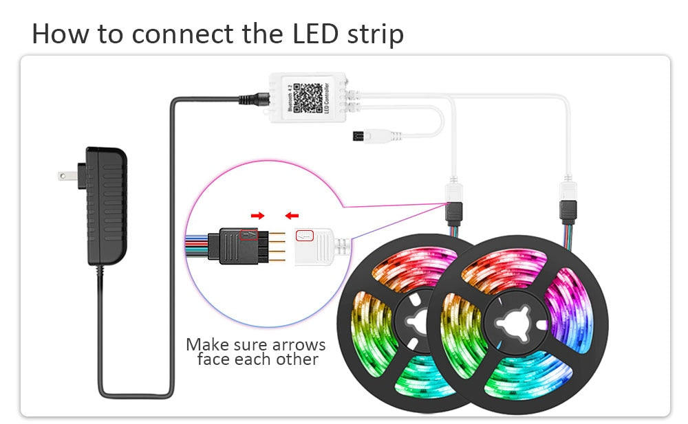 Vibrant DIY RGB LED Strip Light - Create a Stunning Ambiance with a Flexible 5050/SMD3535 Ribbon, Bluetooth Control, and DC 12V Power - Ideal for Christmas Decor and More