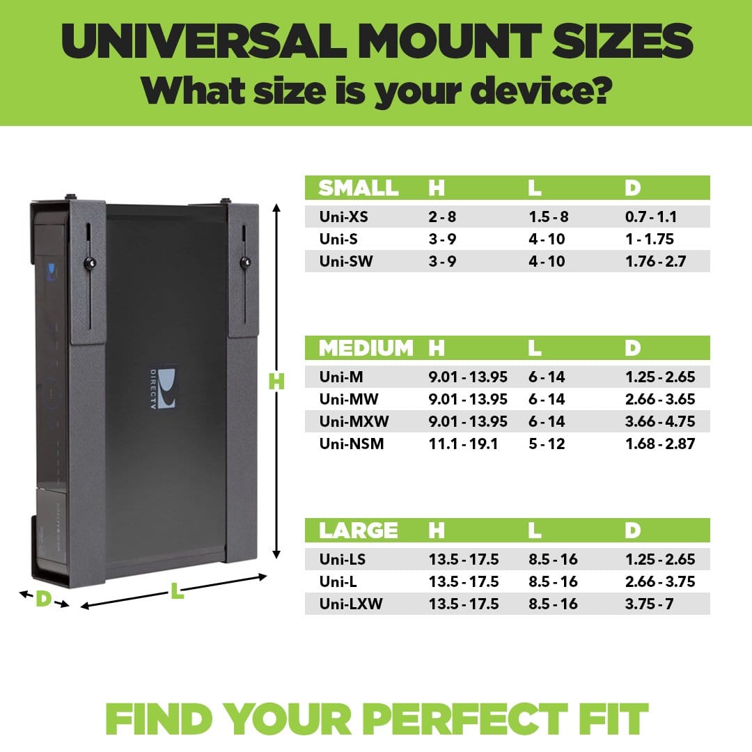 HIDEit Uni-L | Adjustable Large Device Wall Mount - BACKORDERED UNTIL 02/16. ORDER WILL SHIP ONCE ALL ITEMS ARE IN STOCK