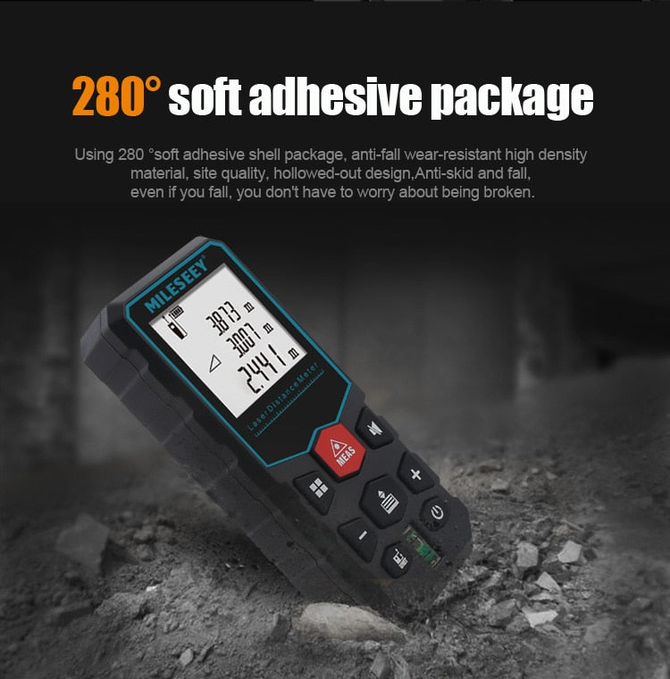 Mileseey Laser Distance Meter Electronic Roulette Laser Digital Tape Rangefinder Trena Metro Laser Range Finder  Measuring Tape