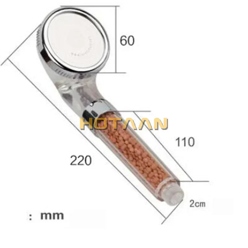 DecorBites™ Crystal Anion Handheld Shower Head Filter Pressurize Water Saving, Bathroom Accessories