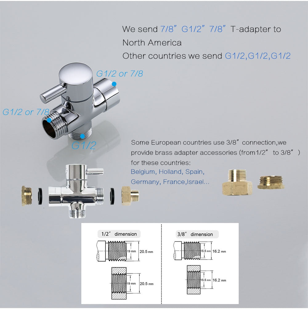 Stainless Steel Handheld Bidet Sprayer Set for Toilet - Bathroom Hand Bidet Faucet with Self-Cleaning Shower Head