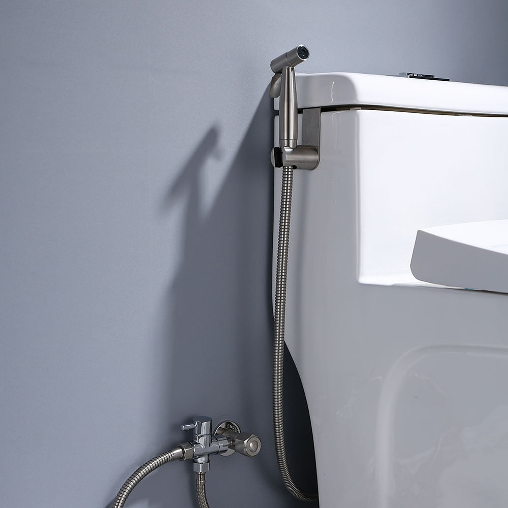 Stainless Steel Handheld Bidet Sprayer Set for Toilet - Bathroom Hand Bidet Faucet with Self-Cleaning Shower Head