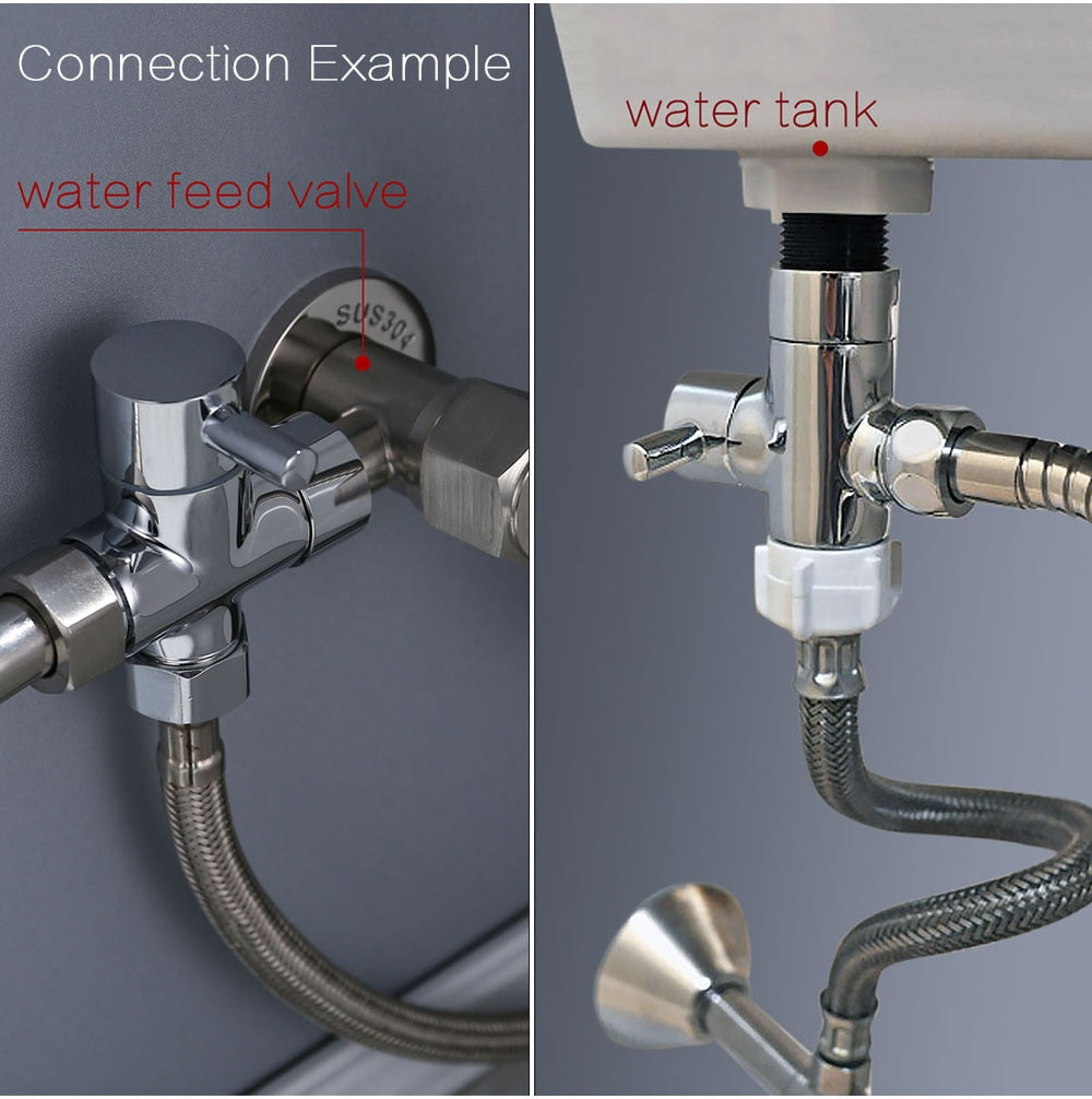 Stainless Steel Handheld Bidet Sprayer Set for Toilet - Bathroom Hand Bidet Faucet with Self-Cleaning Shower Head
