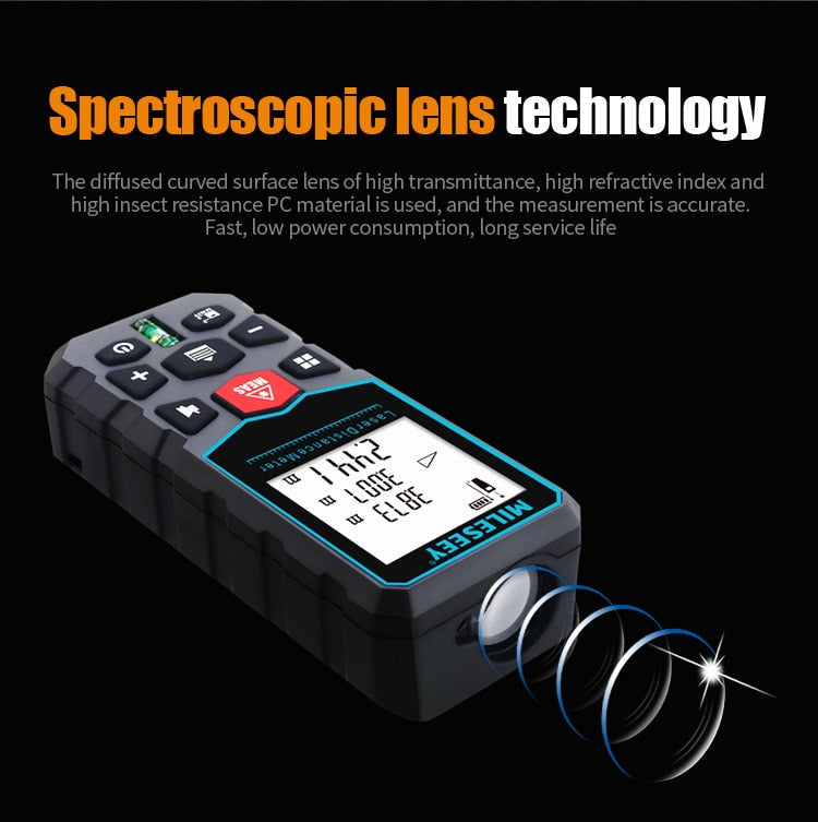 Mileseey Laser Distance Meter Electronic Roulette Laser Digital Tape Rangefinder Trena Metro Laser Range Finder  Measuring Tape