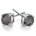 Half Carat Round Cut Topaz Stud Earrings