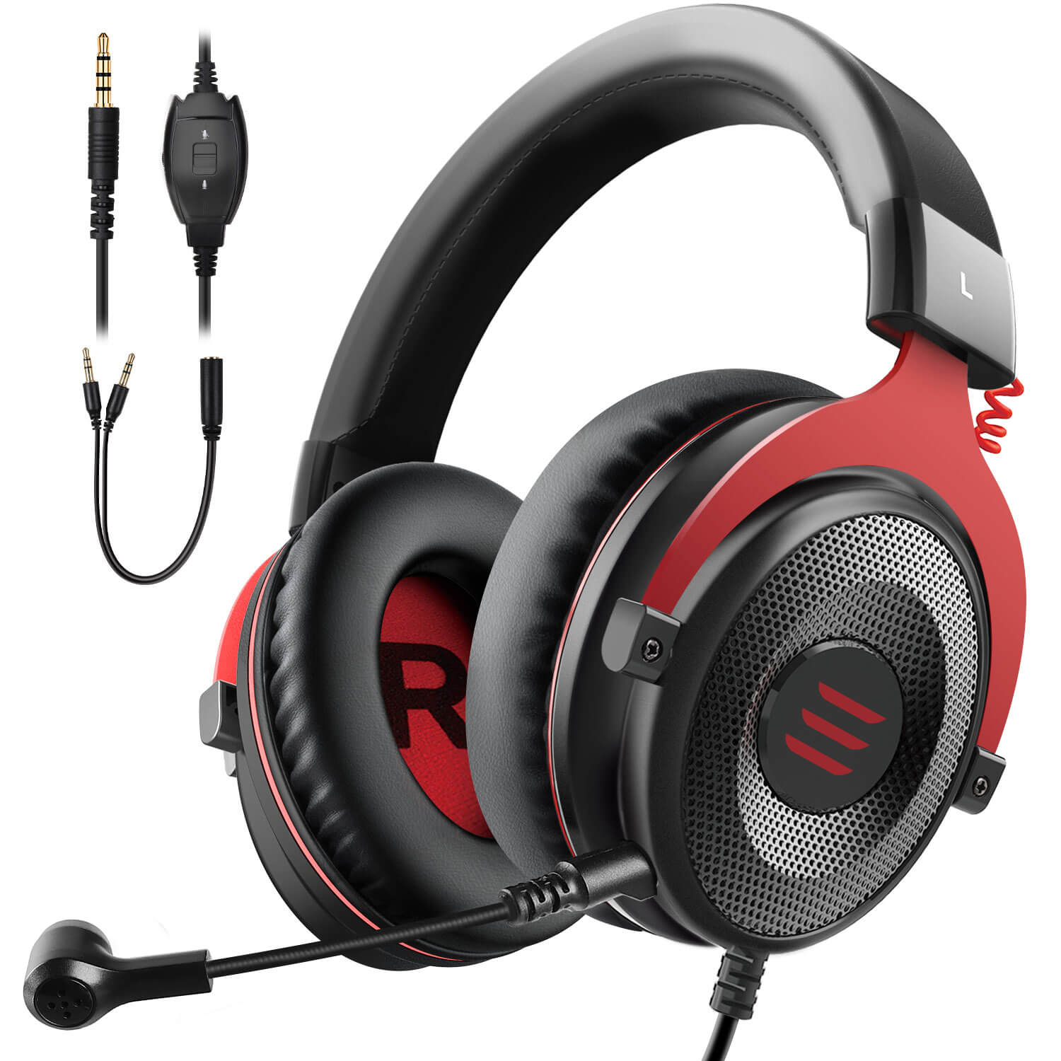 Professional Gaming Headset - Stereo Wired Game Headphones with Microphone for PS4, Smartphone, Xbox, and PC