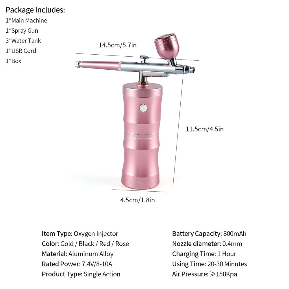 Foreverlily Mini Air Compressor Kit Air-Brush Paint Spray Gun Airbrush For Nail Art Tattoo Craft Cake Face Nano Fog Mist Sprayer