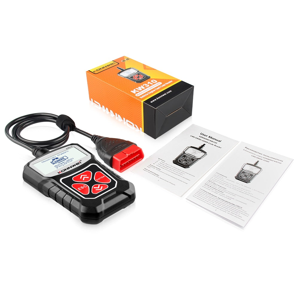 KW310 OBD2 Scanner - Professional Car Diagnostic Tool with Russian Language Support, Automotive Scanner, and Car Maintenance Toolkit