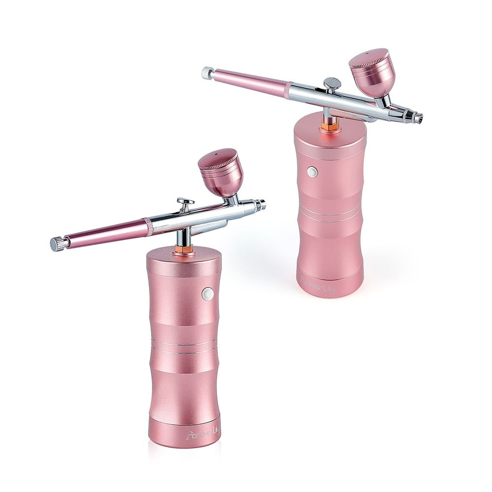 Foreverlily Mini Air Compressor Kit Air-Brush Paint Spray Gun Airbrush For Nail Art Tattoo Craft Cake Face Nano Fog Mist Sprayer