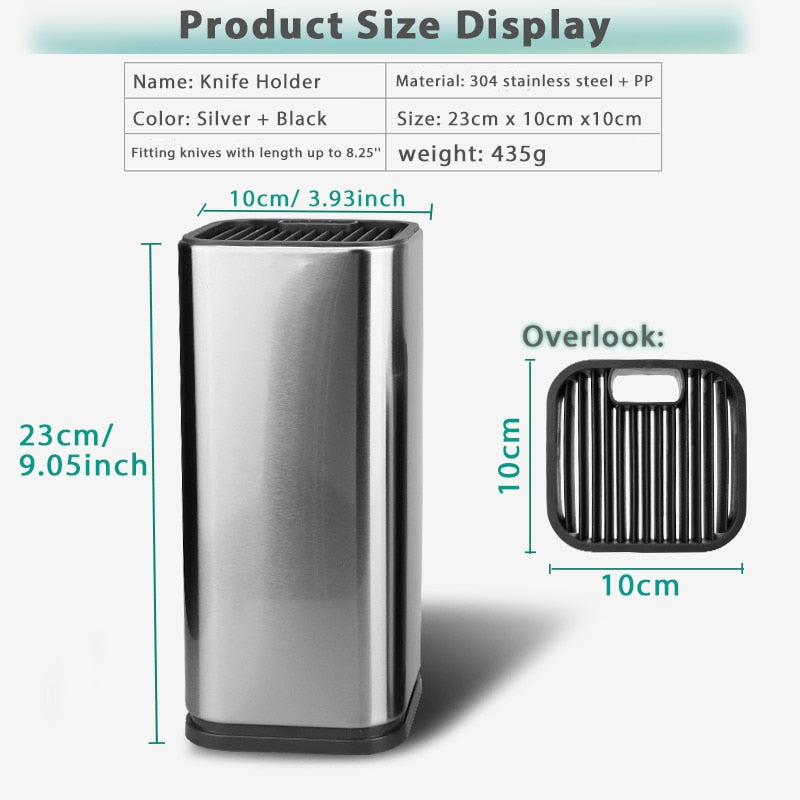 Stainless Steel Knife Holder for Kitchen Knife Set - Organize Your Cooking Utensils with Style and Functionality