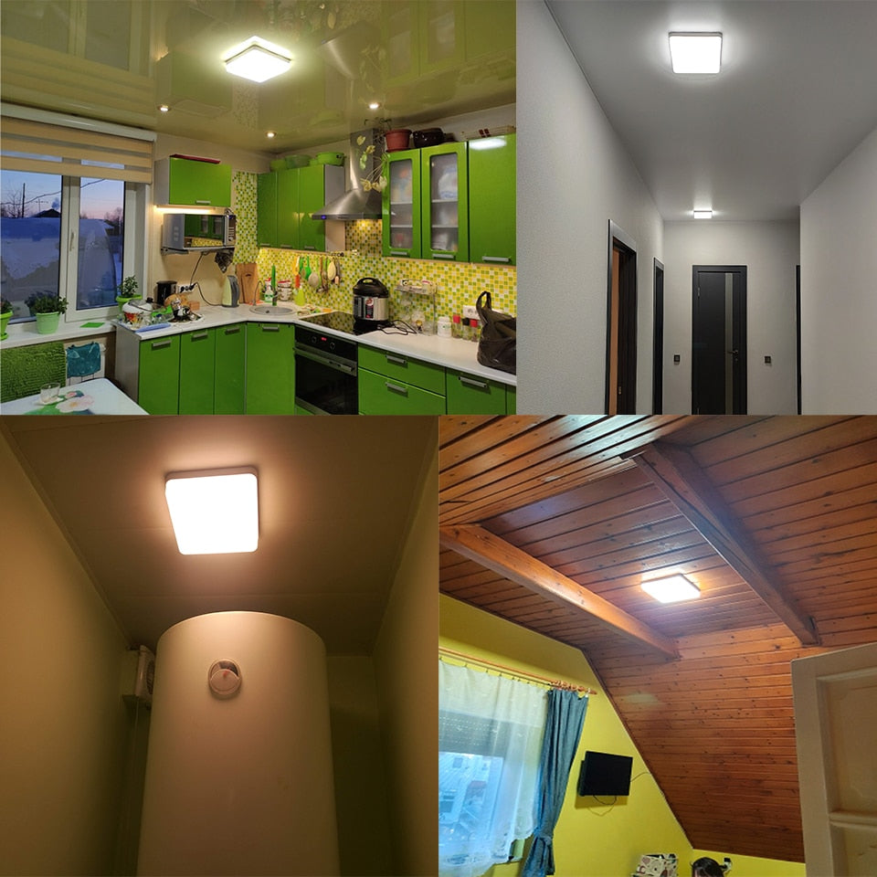 Square LED Ceiling Lamp - Bedroom Lighting in Neutral White, Cold White, and Warm White - 48W, 36W, 24W, 18W Options for Living Room Brilliance