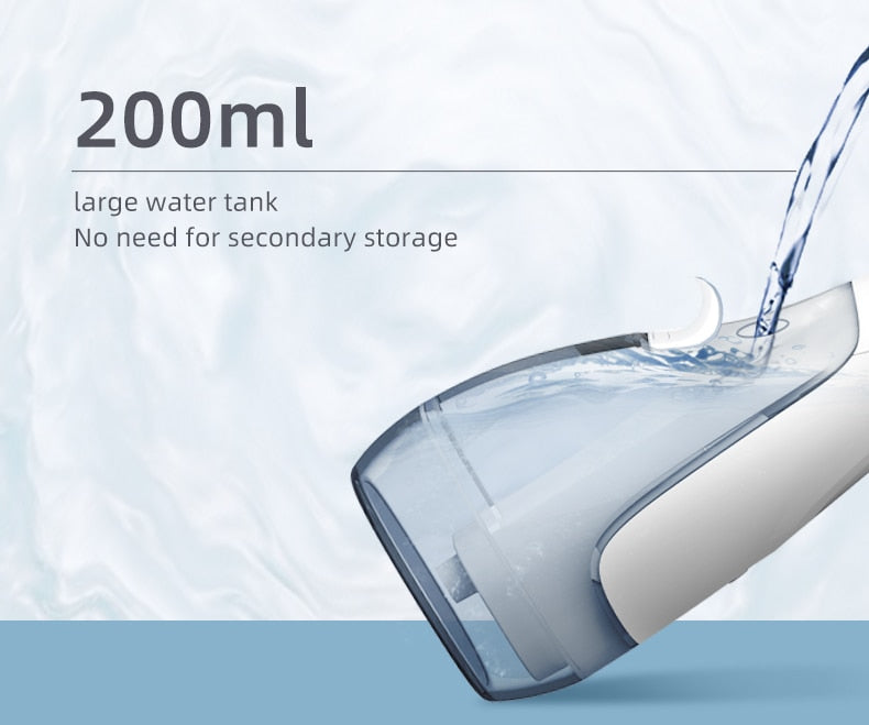 SEAGO Oral Dental Irrigator Portable Water Flosser USB Rechargeable Water Jet IPX7 Dental  200ML Water Tank