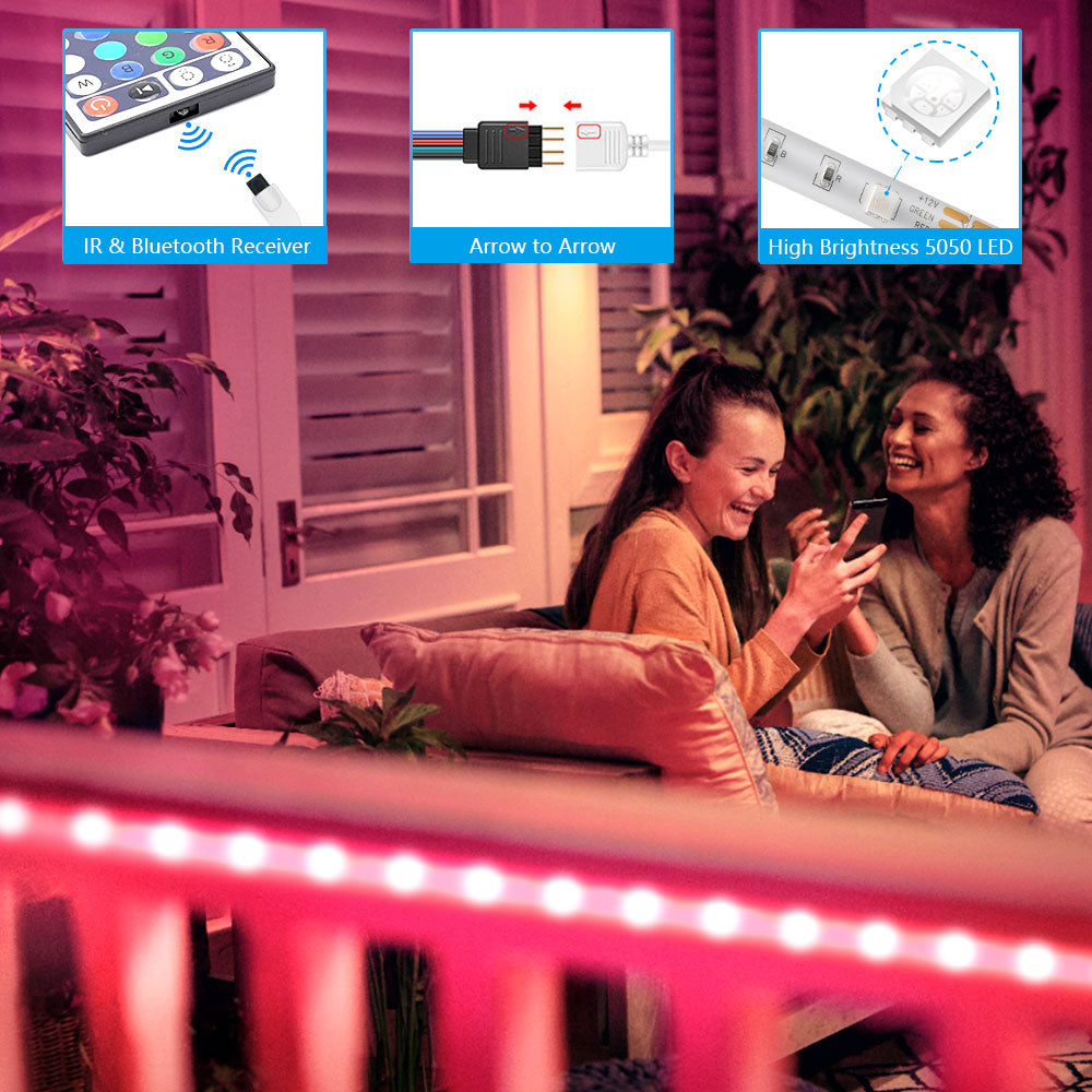 Vibrant DIY RGB LED Strip Light - Create a Stunning Ambiance with a Flexible 5050/SMD3535 Ribbon, Bluetooth Control, and DC 12V Power - Ideal for Christmas Decor and More