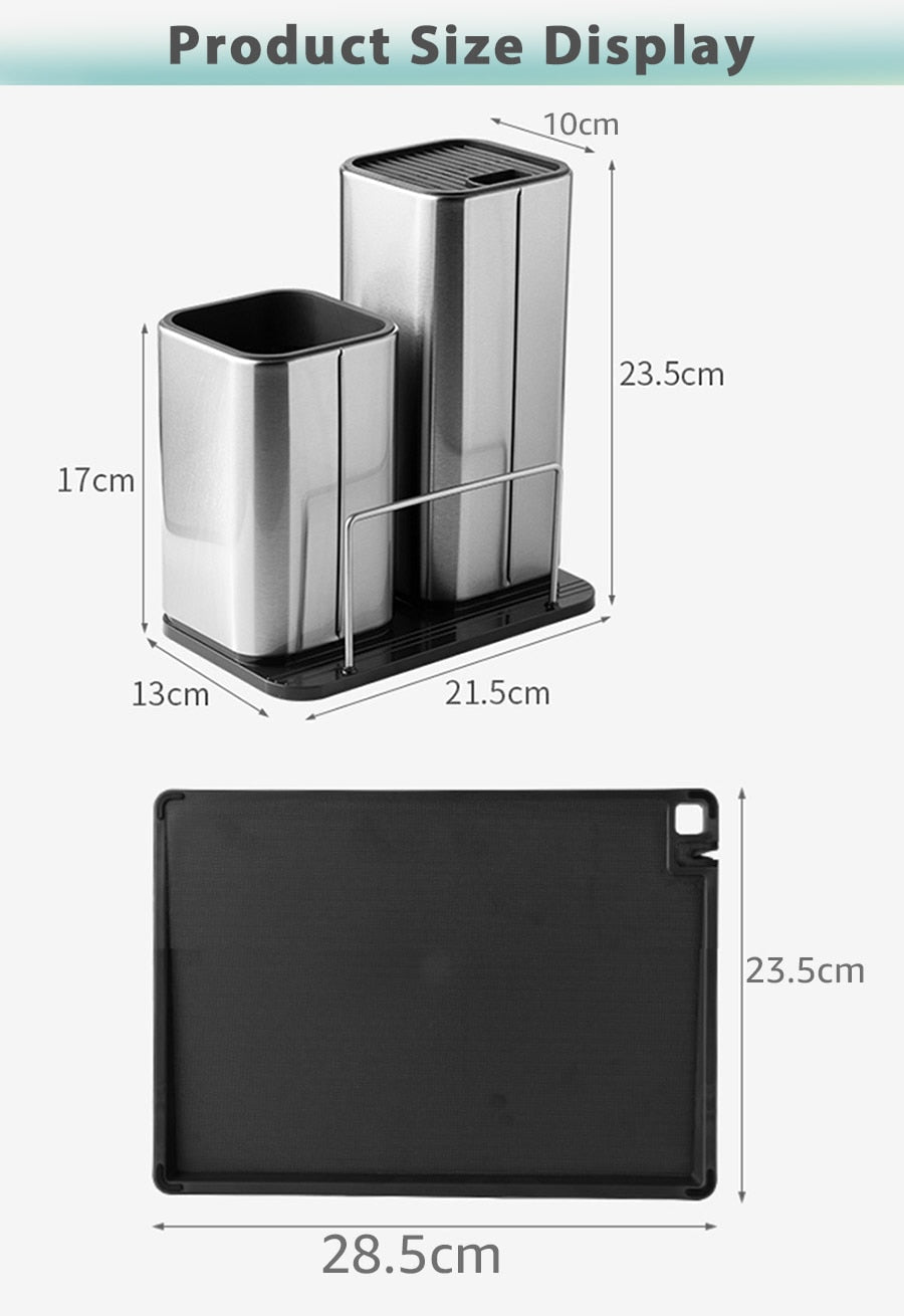 Stainless Steel Knife Holder for Kitchen Knife Set - Organize Your Cooking Utensils with Style and Functionality