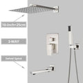 DecorBites™ Brushed Nickel Shower System with Rain Shower Head for Wall Mounted Bathroom