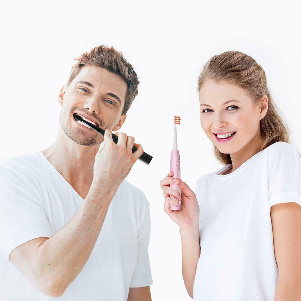 D7 Sonic Electric Toothbrushes with 5 Modes, Smart Timer, Rechargeable, and 8 Super Whitening Toothbrush Heads for Adults and Kids