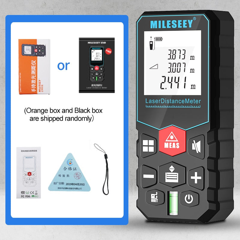 Mileseey Laser Distance Meter Electronic Roulette Laser Digital Tape Rangefinder Trena Metro Laser Range Finder  Measuring Tape