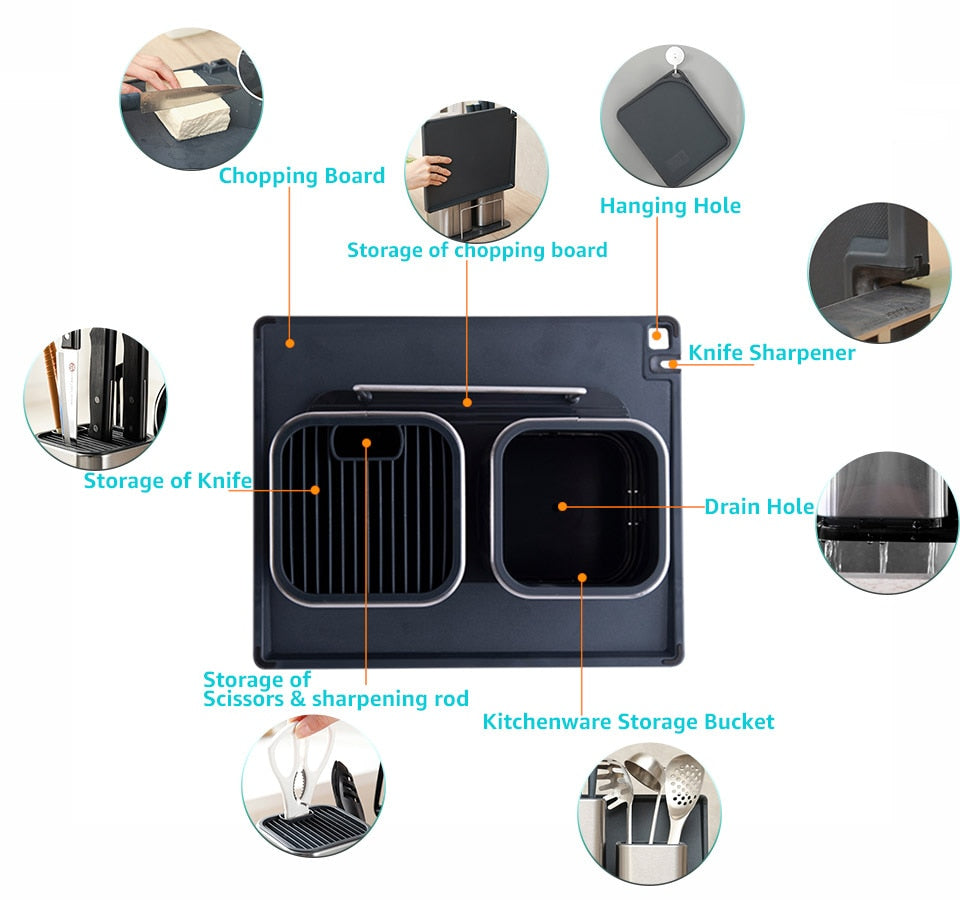Stainless Steel Knife Holder for Kitchen Knife Set - Organize Your Cooking Utensils with Style and Functionality