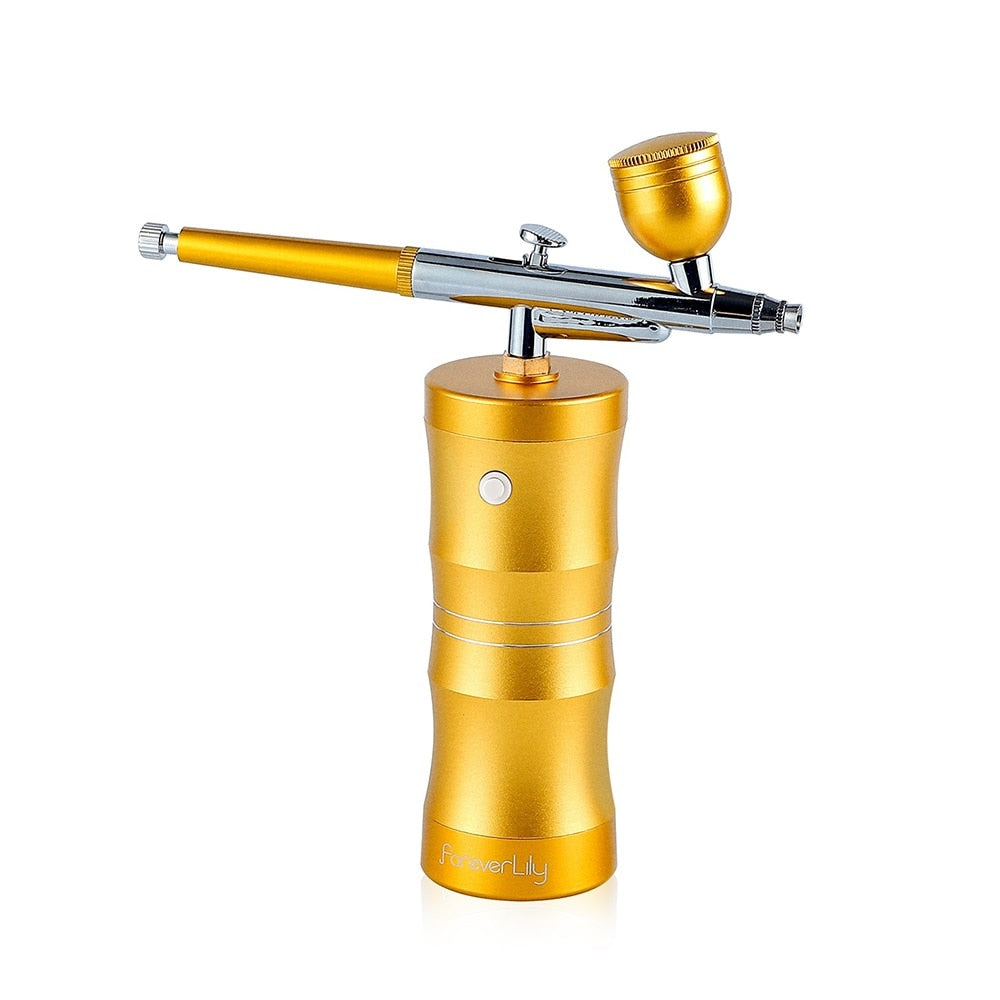 Foreverlily Mini Air Compressor Kit Air-Brush Paint Spray Gun Airbrush For Nail Art Tattoo Craft Cake Face Nano Fog Mist Sprayer