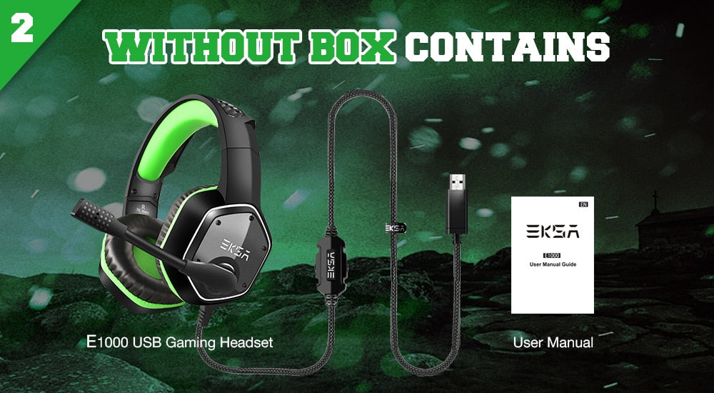 Gaming Headphones For PC/PS4/PS5 EKSA E1000 7.1 Surround RGB Gaming Headset Gamer USB Wired Headphones with Noise Cancelling Mic